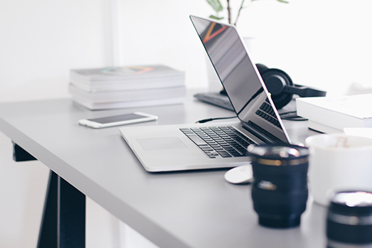 Laptop on desk