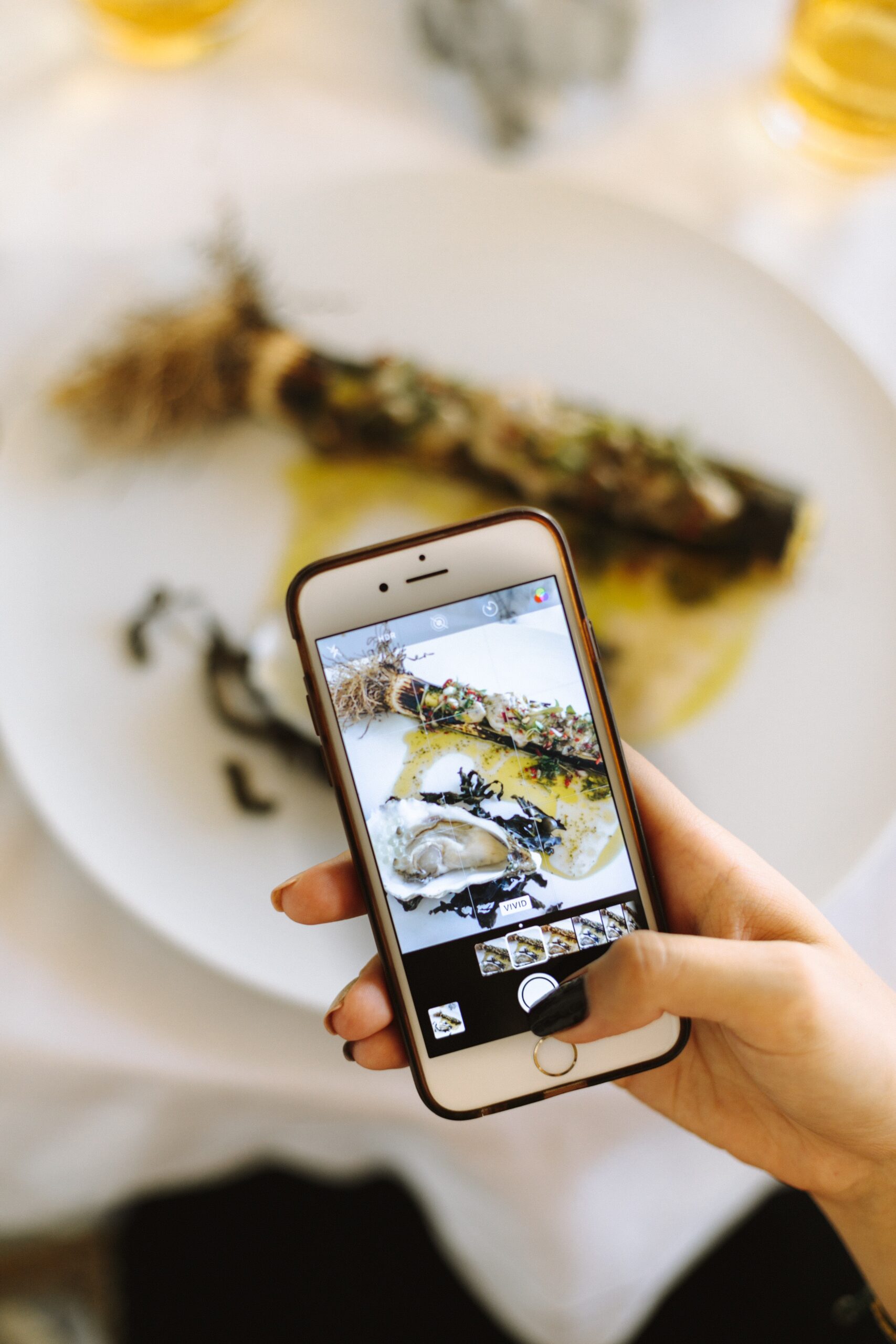 Iphone taking a Photo of Food