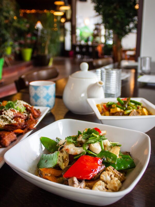 Nice plates of food on table