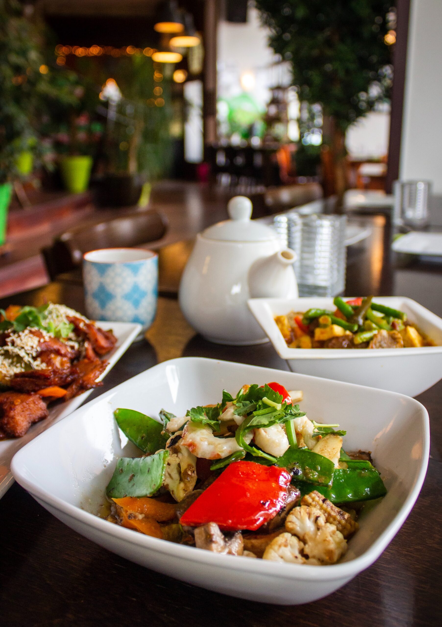 Nice plates of food on table