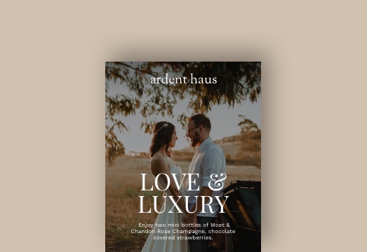 screenshot of ardent haus wedding ad