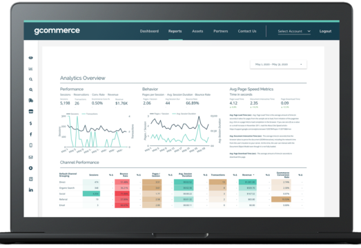 laptop with reporting suite displayed
