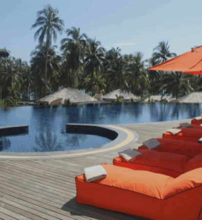 Luxury pool and lounges