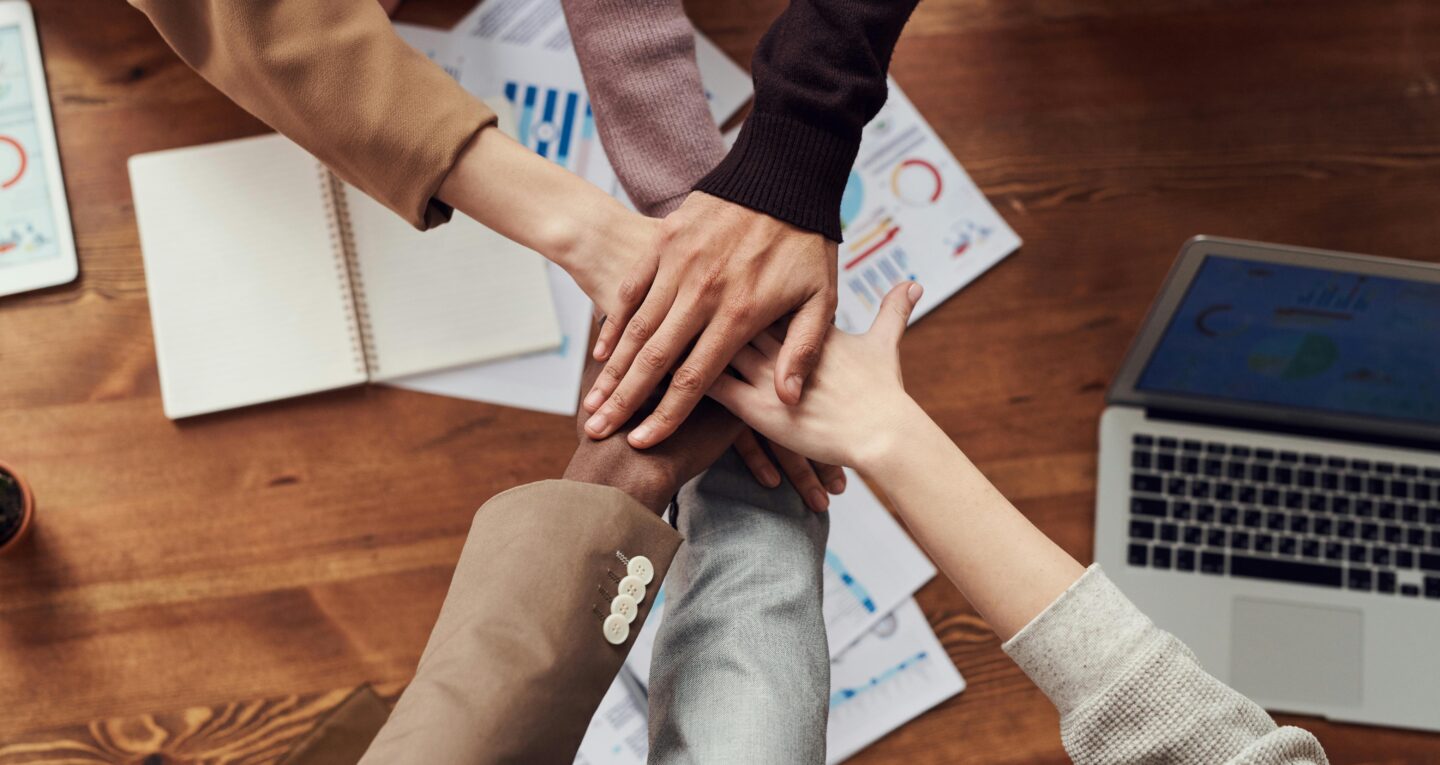 Hands in teamwork