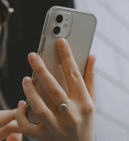 Woman holding phone