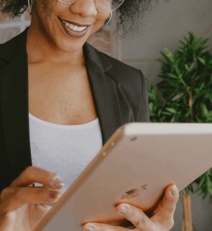 Woman holding tablet