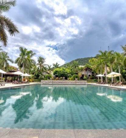 Luxury hotel pool